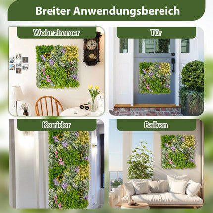 Pack of 2 Square Framed Artificial Foliage Wall Art 3D Wall Greenery 50x50cm Flowers