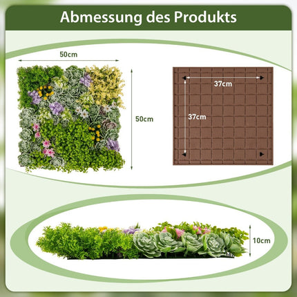 Pack of 2 Square Framed Artificial Foliage Wall Art 3D Wall Greenery 50x50cm Flowers