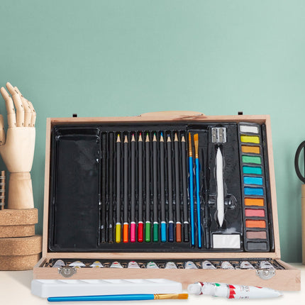Paint box in wood 45 parts