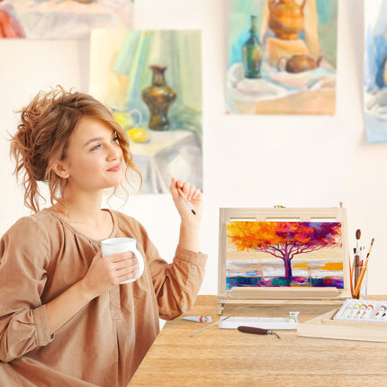 Paint box with easel