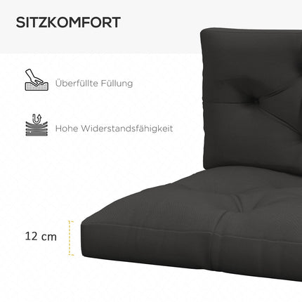Pallet cushion set - UV protected, dark grey, 2-pack