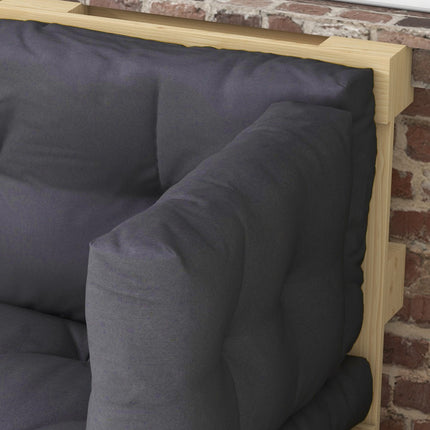 Outdoor pallet cushion set, UV protected, dark grey