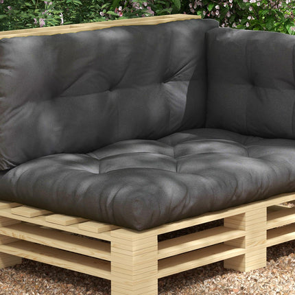 Outdoor pallet cushion set, UV protected, dark grey