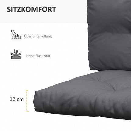Outdoor pallet cushion set, UV protected, dark grey