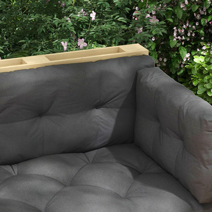 Outdoor pallet cushion set, UV protected, dark grey