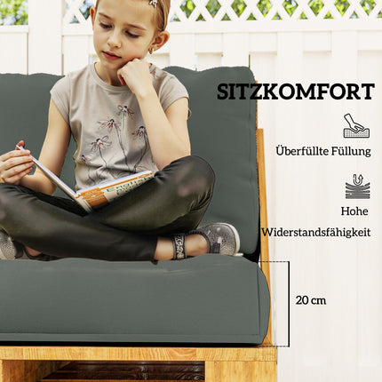 Pall Furniture Cushions Set, Dark Grey, 120x80x20 cm