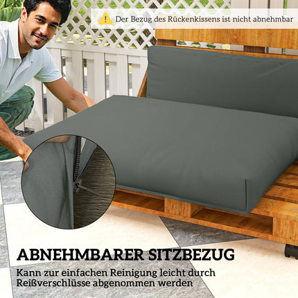 Pall Furniture Cushions Set, Dark Grey, 120x80x20 cm
