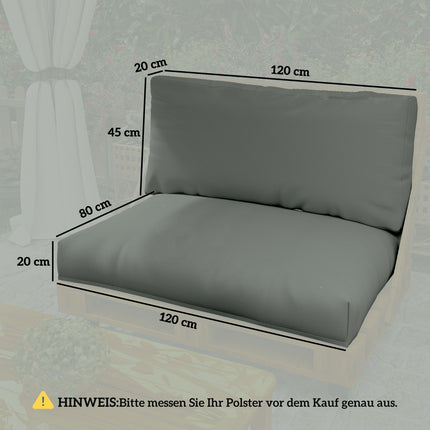 Pall Furniture Cushions Set, Dark Grey, 120x80x20 cm