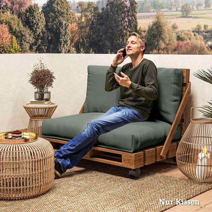 Pall Furniture Cushions Set, Dark Grey, 120x80x20 cm