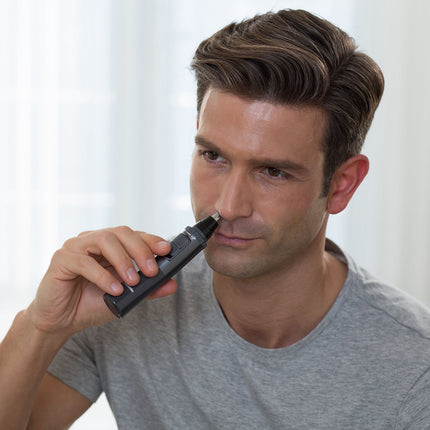 Panasonic Nose and Ear Trimmer with Hypoallergenic Blades, Washable, Grey/Silver