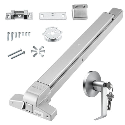 Panic Bar Exit Device, Carbon Steel, Lever, 3 Keys