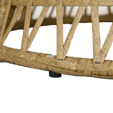 Rattan Rattan Papasan Chair with Cushion - Khaki, 360° adjustable