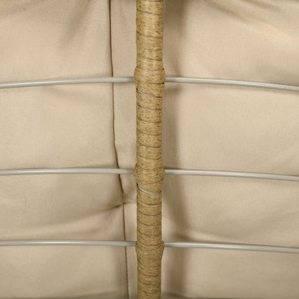Rattan Rattan Papasan Chair with Cushion - Khaki, 360° adjustable