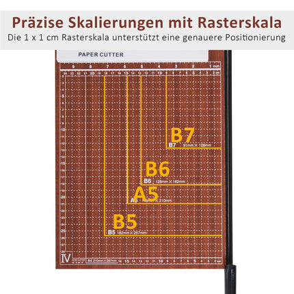DIN A4 Paper Cutter - Metal, Brown, 48x26.5x5cm