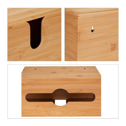 Paper Towel Dispenser Bamboo With Lid