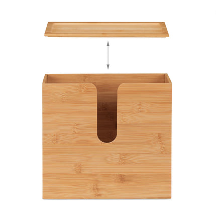 Paper Towel Dispenser Bamboo With Lid