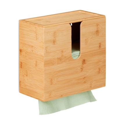Paper Towel Dispenser Bamboo With Lid