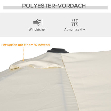 Cream outdoor double parasol - Adjustable tilt, 150x295cm