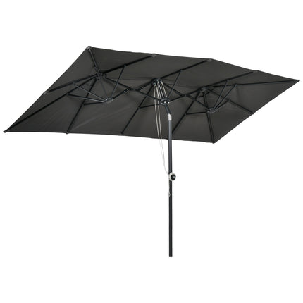 Double canopy patio umbrella, adjustable tilt, 150 x 295 cm