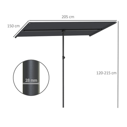 Rotatable garden parasol - adjustable height, sun protection