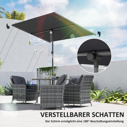 Rotatable garden parasol - adjustable height, sun protection