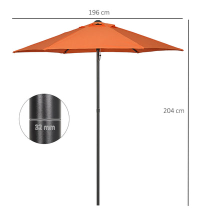 Rotating hexagonal parasol Ø196 cm, windproof sun protection