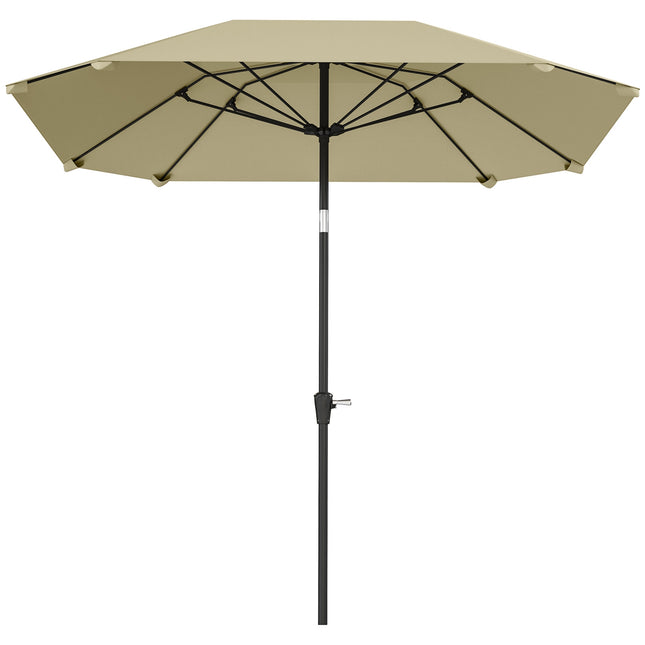 Windproof Beige Parasol Ø233 cm - Crank, Sun protection