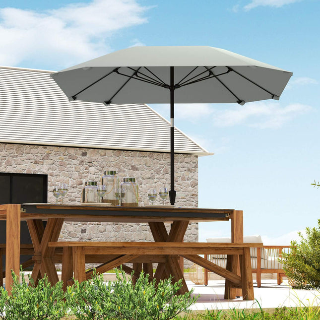 Windproof Octagonal Beach Parasol Ø233 cm, Dark grey