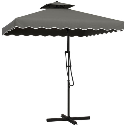 Square Balcony parasol, 243cm, UV protection, Dark grey