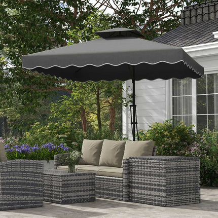 Square Balcony parasol, 243cm, UV protection, Dark grey