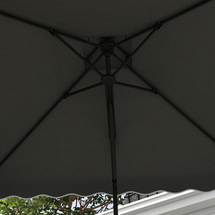 Square Balcony parasol, 243cm, UV protection, Dark grey