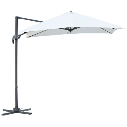 Cantilever Parasol 245x245cm, Adjustable Tilt, Cream