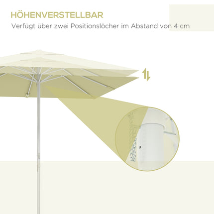 Height adjustable 2.5 m Beige aluminum parasol for balcony