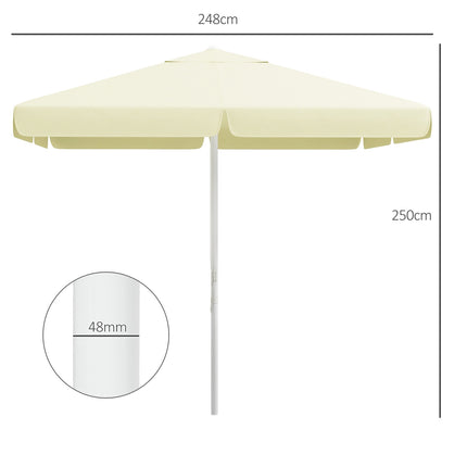 Height adjustable 2.5 m Beige aluminum parasol for balcony