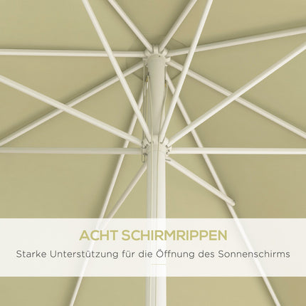 Height adjustable 2.5 m Beige aluminum parasol for balcony
