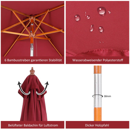 Cantilever balcony umbrella, spruce, adjustable, burgundy