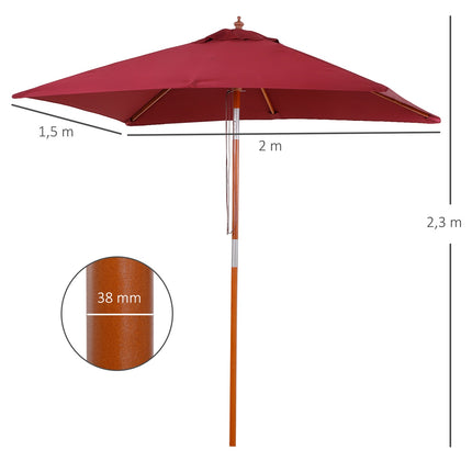 Cantilever balcony umbrella, spruce, adjustable, burgundy