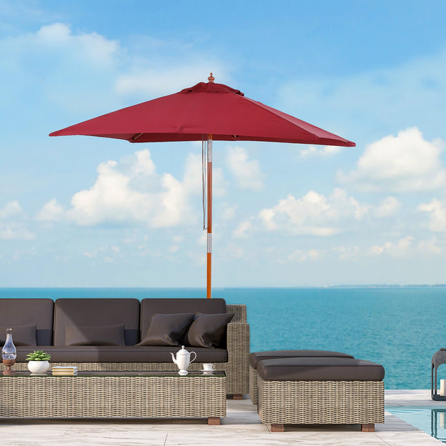 Cantilever balcony umbrella, spruce, adjustable, burgundy