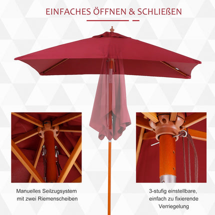 Cantilever balcony umbrella, spruce, adjustable, burgundy