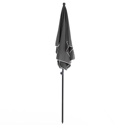 Beach umbrella parasol, UV protection, foldable, grey-black
