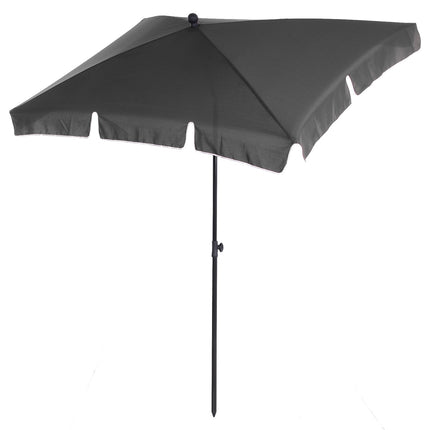 Beach umbrella parasol, UV protection, foldable, grey-black