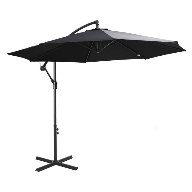 Cantilever Parasol with crank, Steel frame, Black, Ø3x2.5M