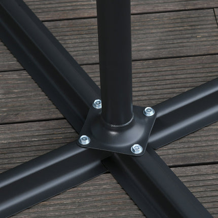 Cantilever Parasol with crank, Steel frame, Black, Ø3x2.5M