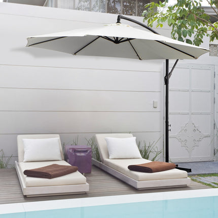 Cantilever Parasol, Crank lift, Steel frame, Cream Ø3x2.5M