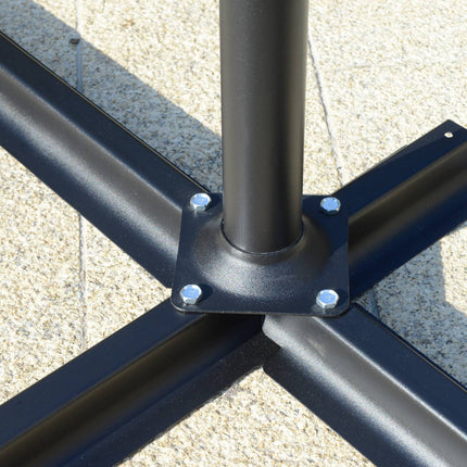 Cantilever garden umbrella, hand crank, dark gray - Ø2.65M