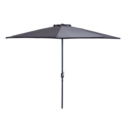 Half round metal garden parasol – Gray & Black