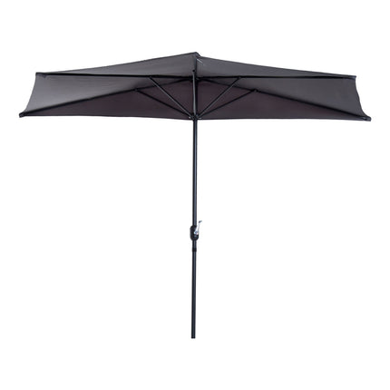 Half round metal garden parasol – Gray & Black