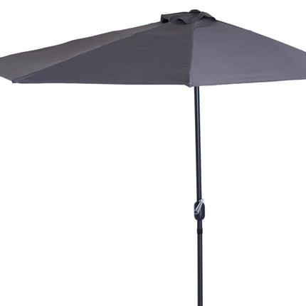 Half round metal garden parasol – Gray & Black