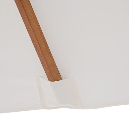 Folding garden parasol, adjustable, cream white, spruce wood