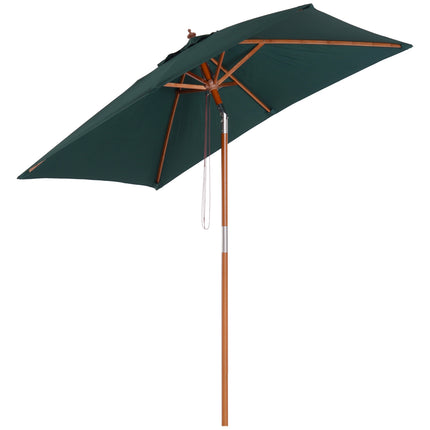 Adjustable folding garden umbrella, spruce, green 200x150x230 cm